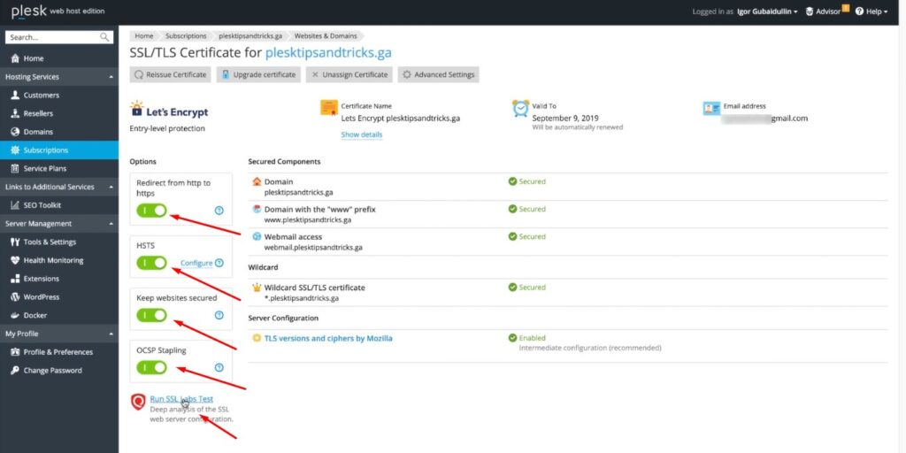 TLS Related Options - Plesk Tips and Tricks