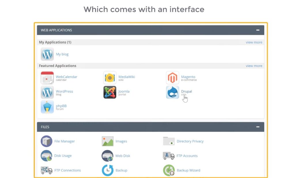 CPanel Interface