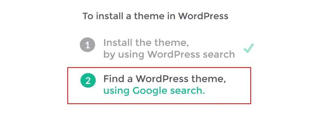 Install Theme using google search