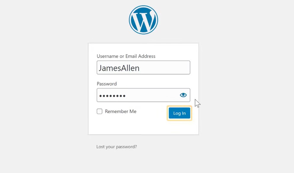 Type new username and password