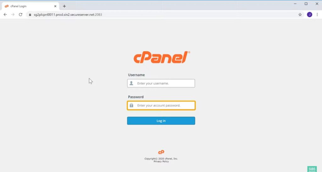 CPanel Login Page