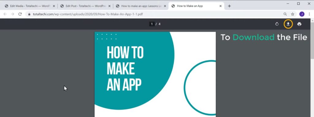 file opened in new tab