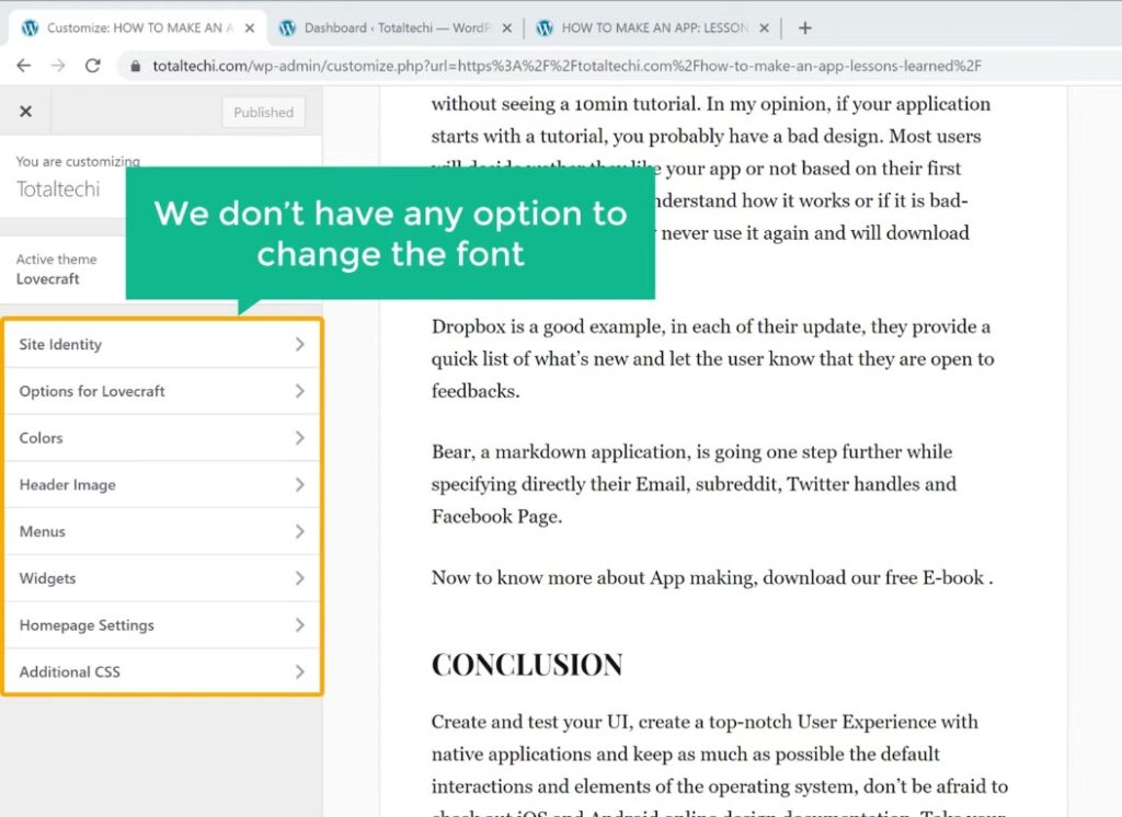 dont have options - to Add Custom Fonts in WordPress