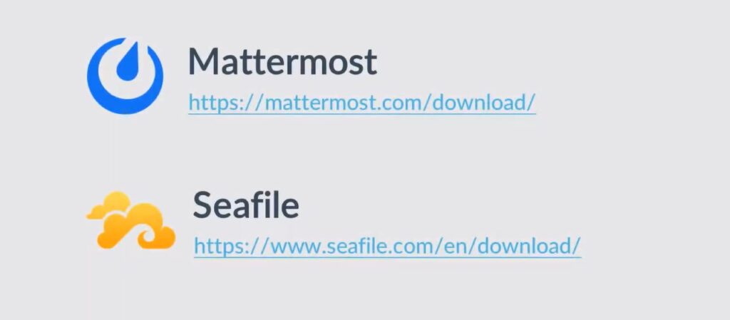Mattermost and Seafile Websites