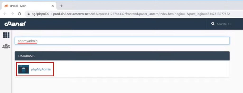 phpmyadmin - to login or find  WordPress wp-admin dashboard page