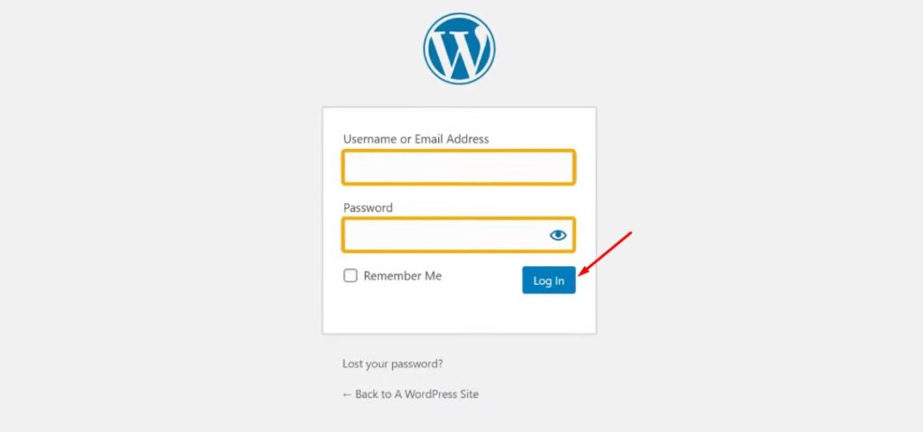 WordPress Log In - to Change Site Title and Tagline in WordPress