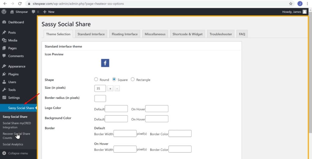 sassy social share - to Add Social Share Buttons on WordPress