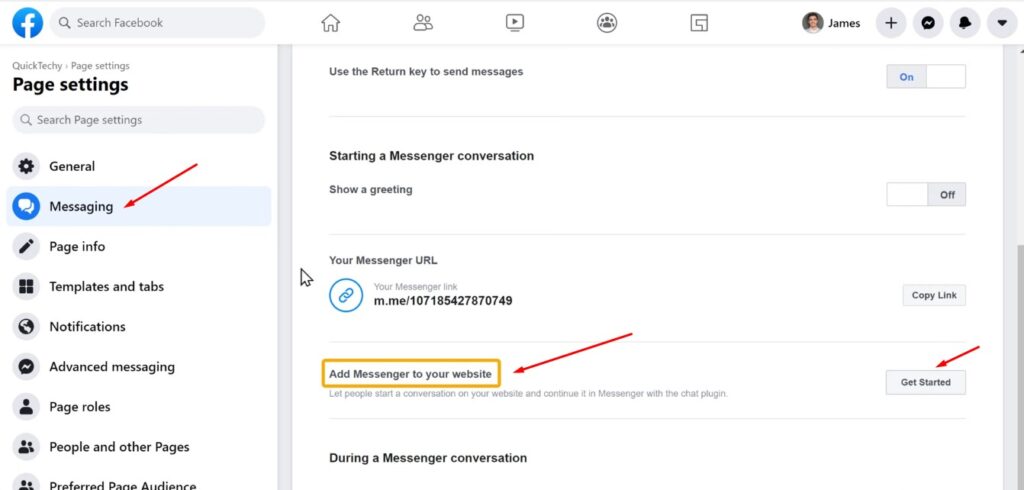 enabling messenger chat - To Add Facebook Messenger Chat