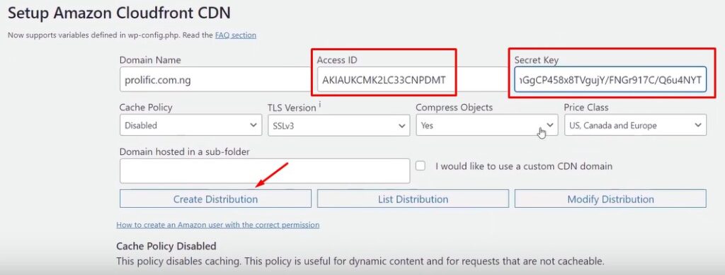Setup Amazon Cloudfront CDN