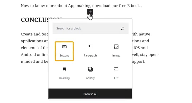 add button - downloadable file in WordPress