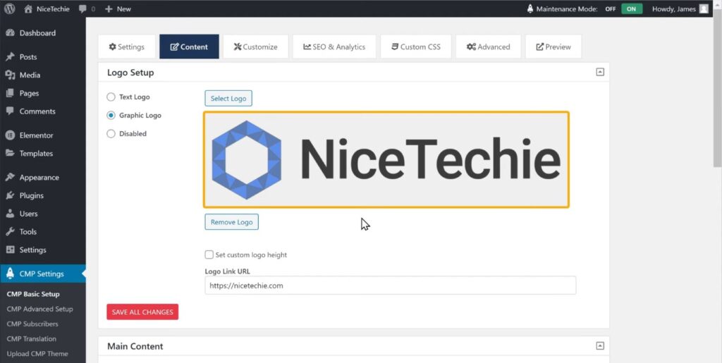 Content Page - To Put Your WordPress Site In Maintenance Mode