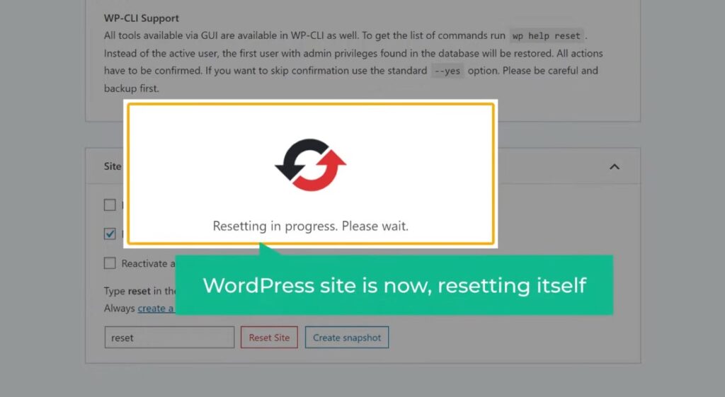Resetting in progress