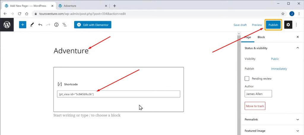 Create a new page - To Display WordPress Posts In a Grid Layout